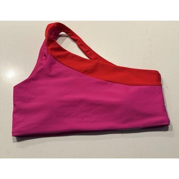 summersalt Other - Summersalt The Sidestroke One Shoulder Bikini Top Pink Red